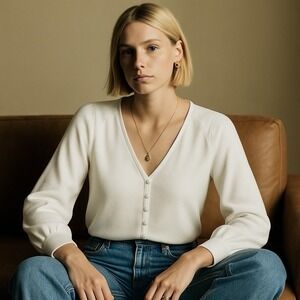 Sezane Cream Blouse Minimalist Quiet Luxury High End Designer Neutral Palette 34